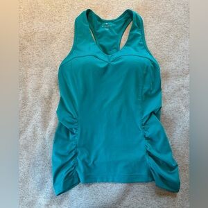 Athleta Green Blue Ruched Cut Out Tank Top